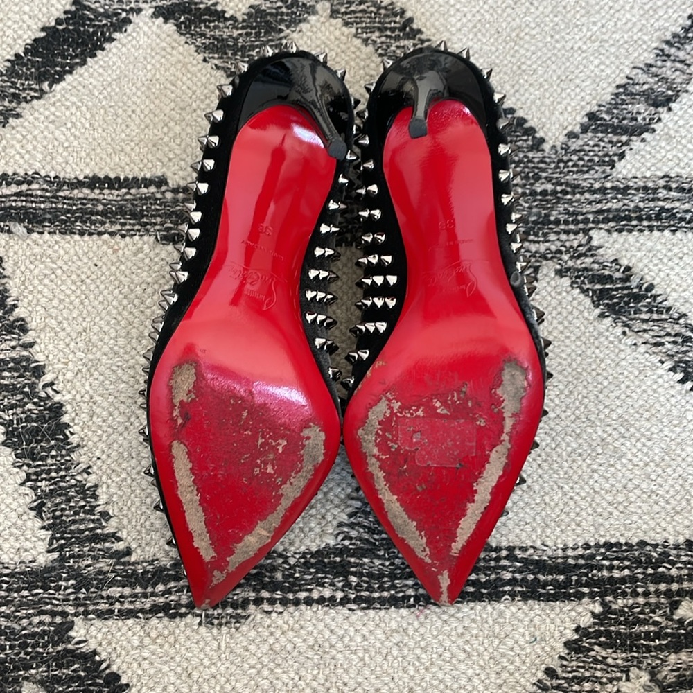 Christian Louboutin Black Heels with Silver Studs - Picture 7 of 9